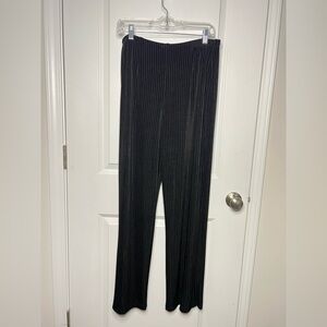 Chico’s pinstripes Elegant Black Wide Leg Pants Sz 3 Regular